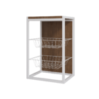 Fruteira Vertical De Parede Imbuia/branco Branco Com Imbuia