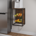 Fruteira Vertical De Parede Preto Com Imbuia