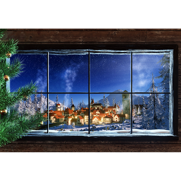 Fundo Fotográfico Backdrop Janela Natalina 2.2x1.5mp1743