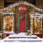 Fundo Fotográfico Backdrop Loja De Natal 1.5x1.5mp1707