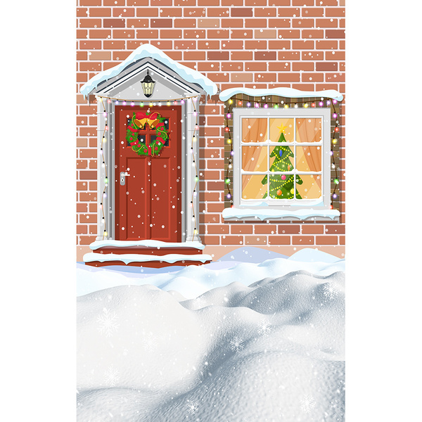 Fundo Fotográfico Backdrop Porta Natal Ilustrado 2.2x1.5mp1776