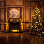 Fundo Fotográfico Infantil Sala Com Lareira Natal 1.5x1.5mp17