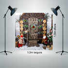 Fundo Fotográfico Tecido Casa Bonecos Natal 1.5x1.5mp1700