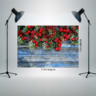 Fundo Fotográfico Tecido Madeira Enfeitada Natal 2.2x1.5mp1749