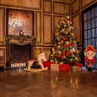 Fundo Fotográfico Tecido Sala Lareira Natal 1.5x1.5mp1723