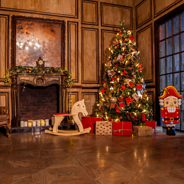 Fundo Fotográfico Tecido Sala Lareira Natal 1.5x1.5mp1723