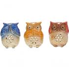 Funny Adorno Decorativo 10x9x8cm Cerâmica Color 3pç Coruja