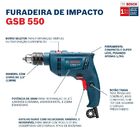 Furadeira Bosch Com Impacto Gsb 550 Re Com Maleta 550w 127v 0
