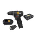 Furadeira Caterpillar de Impacto com Maleta Carregador e Bateria 12V 3/8" DX1160