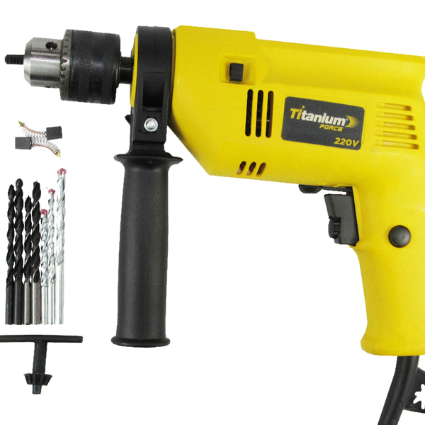 Furadeira De Impacto 1/2" 500w Com 7 Brocas Titanium 127v