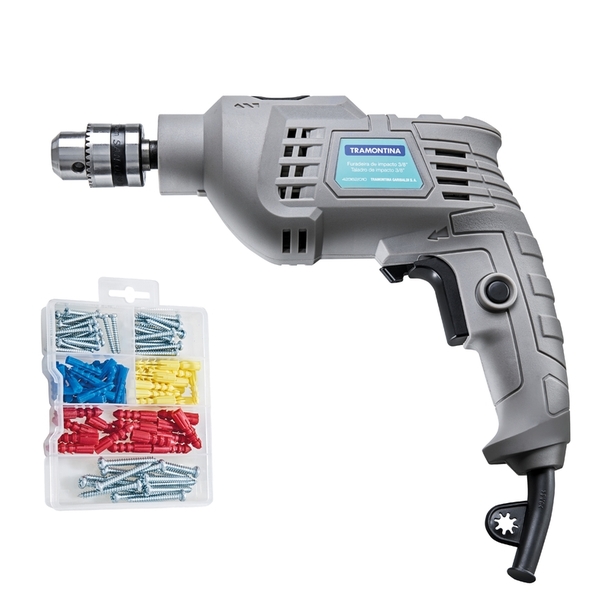 Furadeira De Impacto 500w 3/8" + Brinde Tramontina - 220v