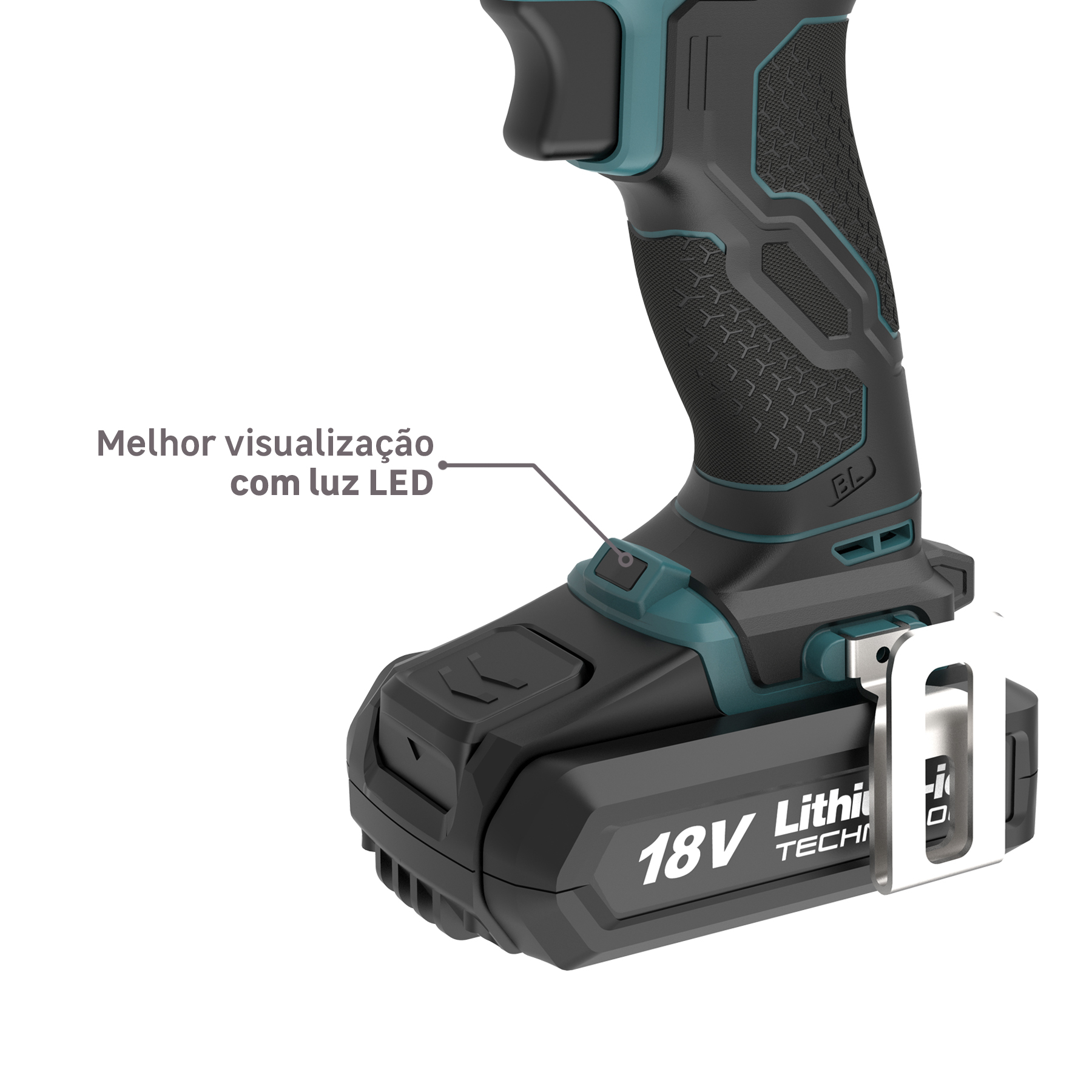 Luz LED para melhor visualização