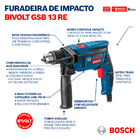 Furadeira de Impacto Bosch 750W 1/2'' GSB 13 RE Bivolt