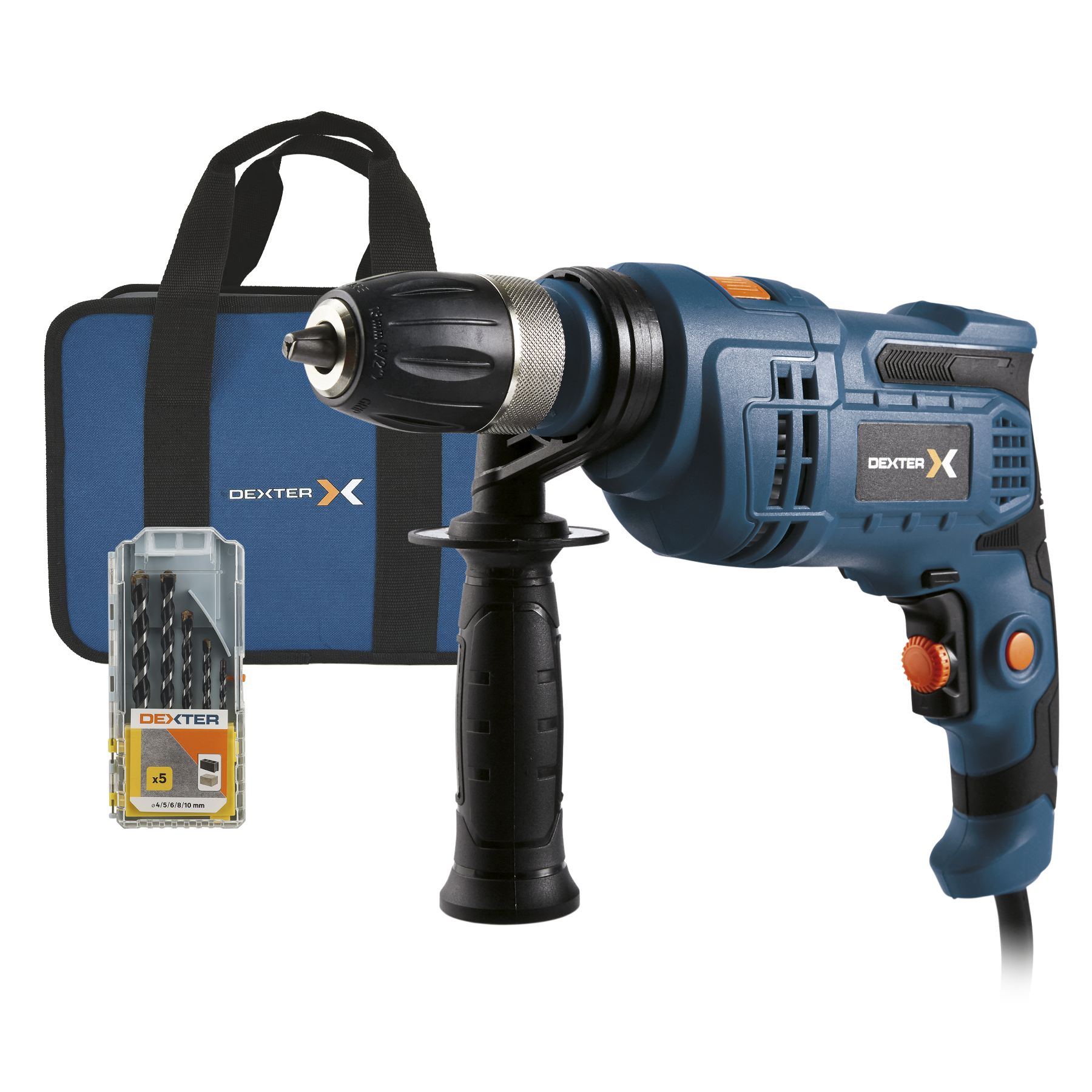 Furadeira de Impacto Dexter 900ID2.5BK3 900W 220V com Brocas e