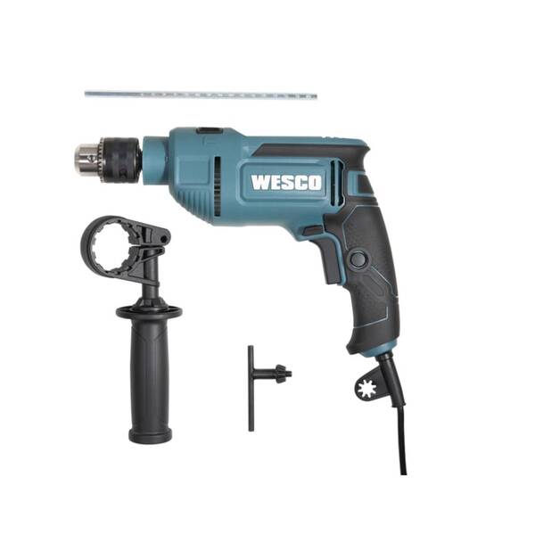 Furadeira de Impacto Wesco com Empunhadura, Chave de Mandril e Limitador de Profundidade 800W 1/2" WS3179U 127V