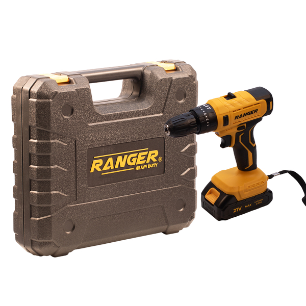 Furadeira e Parafusadeira de Impacto Ranger a Bateria 21V 38 Bivolt com 1Bateria Maleta e Acessrios