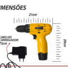 Furadeira E Parafusadeira Sem Fio Com Maleta Chevrolet 12v