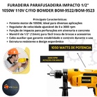 Furadeira Impacto Mandril 1/2" 1050w 110v C/fio Bomder Bom-95