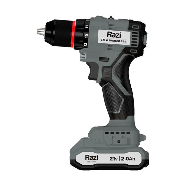 Furadeira Parafusadeira A Bateria 21v Brushless Bivolt Rz-fpbb21