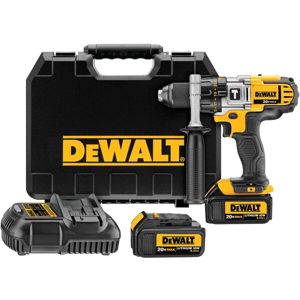 Furadeira e Parafusadeira de Impacto a Bateria Dewalt com Maleta Carregador e 2 Baterias 20V 220V 1/2" DCD985L2-B2