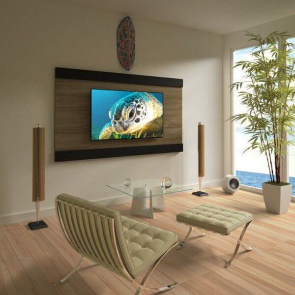 Fusion Painel Para Tv Lcd/plasma/led Até 56" - Nogal Com Preto