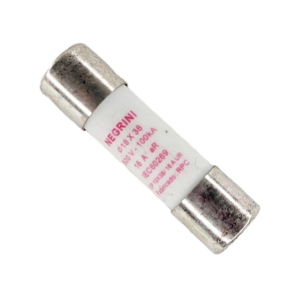Fusível Cartucho Porcelana 10x38 Mm Ultra Rápido 500vac 16a 1