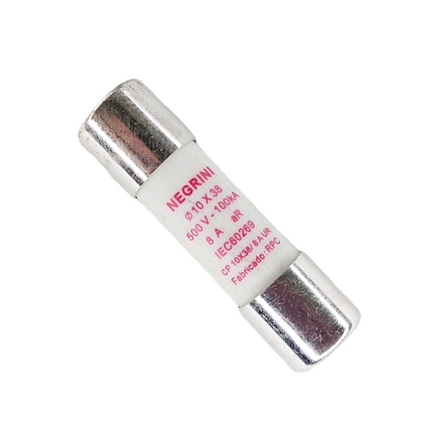 Fusível Cartucho Porcelana 10x38 Mm Ultra Rápido 500vac 8a 10
