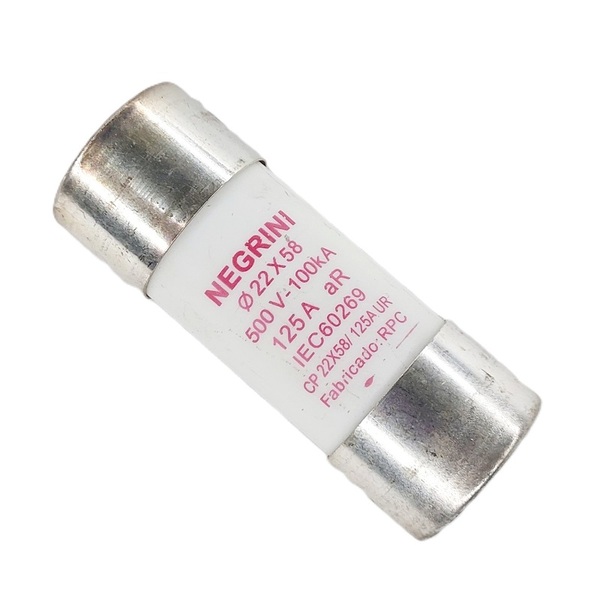 Fusível Cartucho Porcelana 22x58 Mm Ultra Rápido 125a 10 Peças