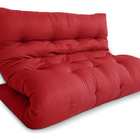 Futon 02 Lugares Slim 128x188x10cm - Cor Cinza - Vermelho