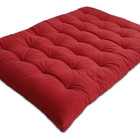 Futon 02 Lugares Slim 128x188x10cm - Cor Cinza - Vermelho