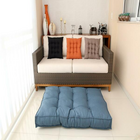 Futon Alto em Linho Azul 60x60cm Beca Decor