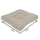 Futon Alto em Linho Kazzan Bege 60x60x15cm Beca Decor
