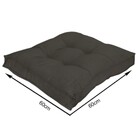 Futon Alto em Linho Preto 60x60cm Beca Decor