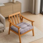 Futon Alto Linho Caqui 45x45cm Artesanal Teares