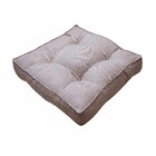 Futon Alto Linho Caqui 45x45cm Artesanal Teares