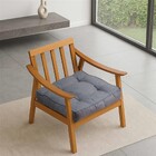 Futon Alto Linho Cinza 45x45cm Artesanal Teares