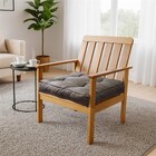 Futon Alto Linho Marrom 45x45cm Artesanal Teares
