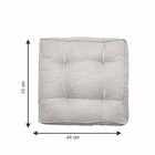 Futon Alto Linho Nude 45x45cm Artesanal Teares