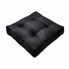 Futon Alto Linho Preto 45x45cm Artesanal Teares