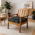 Futon Alto Linho Preto 45x45cm Artesanal Teares