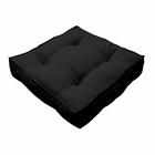 Futon Baixo Oxford Preto 40x40cm Artesanal Teares