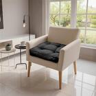 Futon Baixo Oxford Preto 40x40cm Artesanal Teares