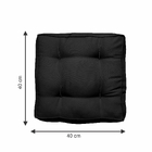 Futon Baixo Oxford Preto 40x40cm Artesanal Teares