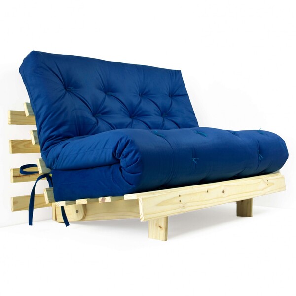 futon casal tokio sofa cama azul royal