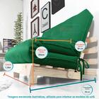 Futon Casal Tokio Sofa Cama Verde Bandeira Com Madeira Maciça