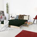 Futon Casal Tokio Sofa Cama Verde Militar Com Madeira Maciça