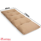 Futon De Espuma Almofada Dobrável Solteiro Bege 170x60cm - Bf