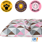 Futon Dobrável De Espuma Solteiro Geométrico Rosa - Emcompre
