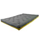 Futon Japonês Casal Dobrável Sofa Cama Amarelo/cinza