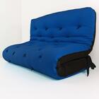 Futon Japonês Casal Dobrável Sofa Cama Azul Royal/preto